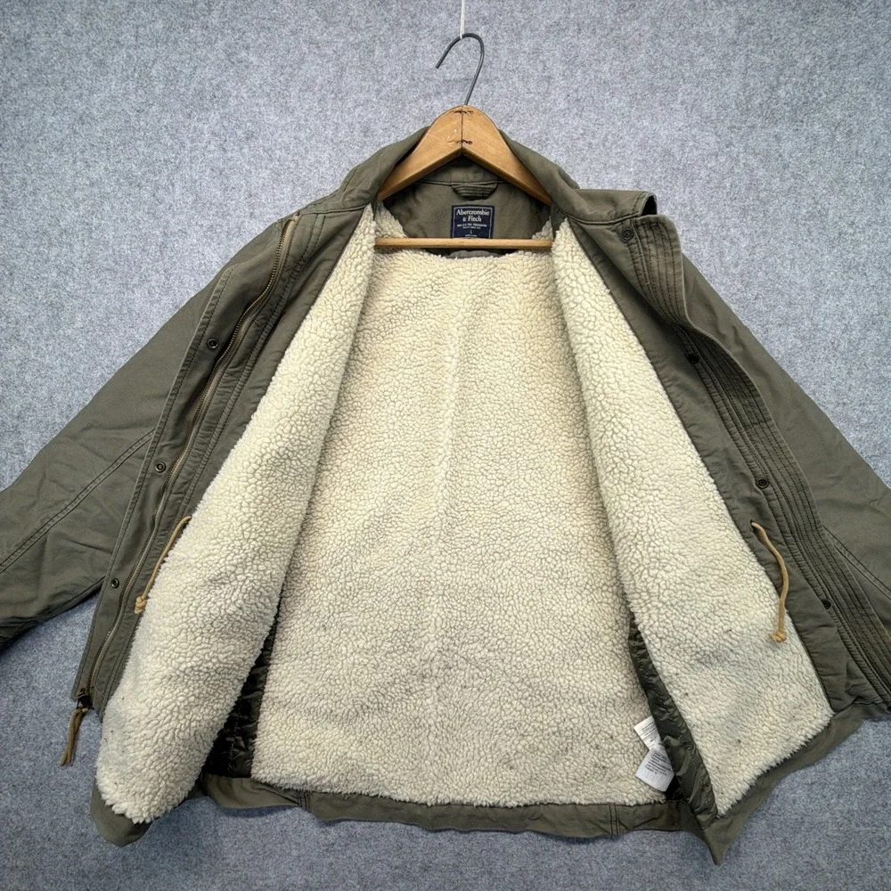 Vintage Abercrombie & Fitch Women's L Military M65 Field Jacket Parka Army Green